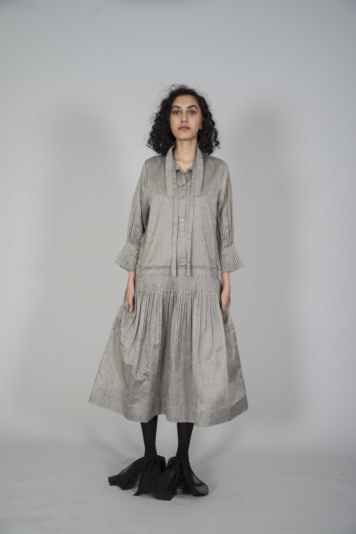 Sand Pleat Dress
