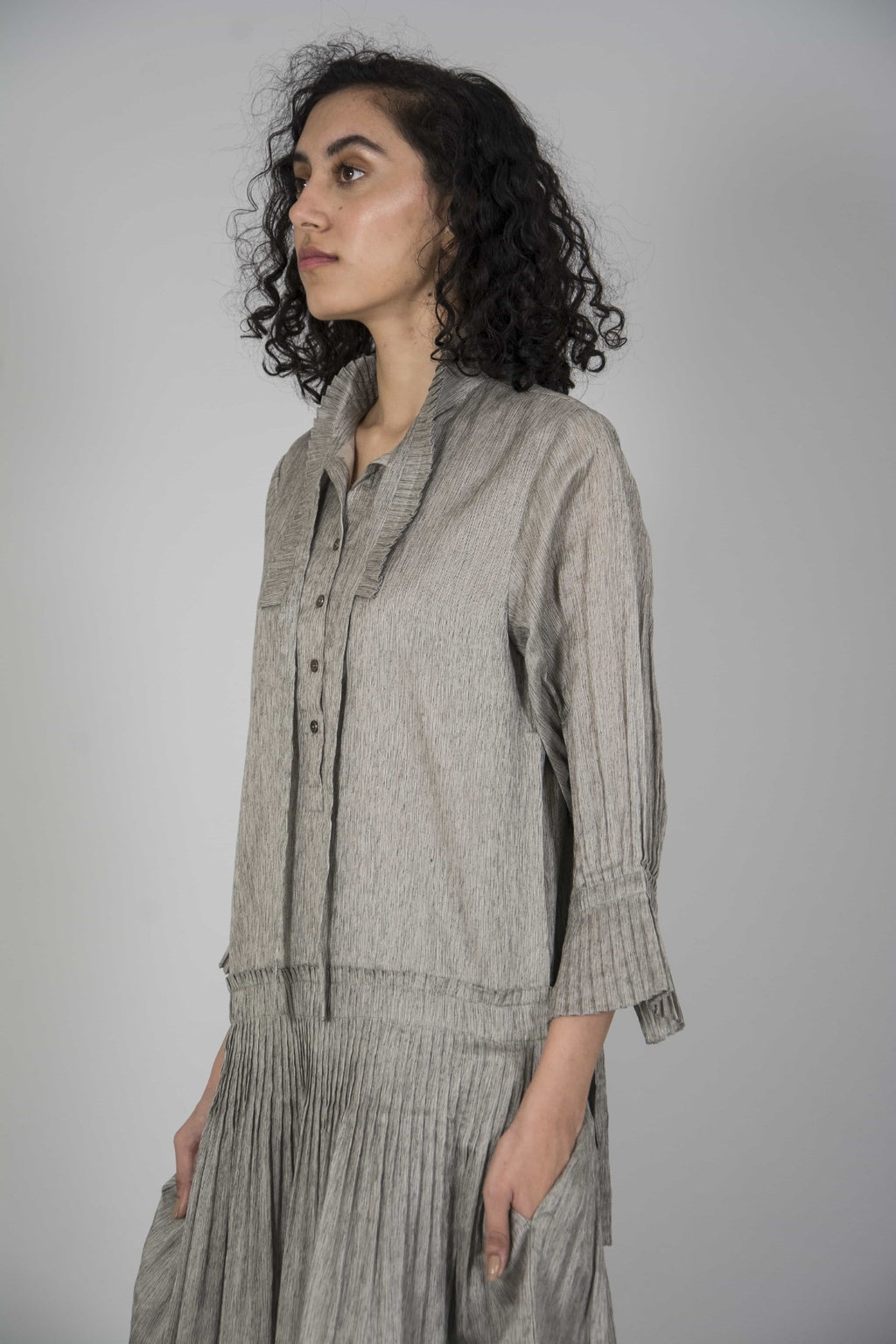 Sand Pleat Dress