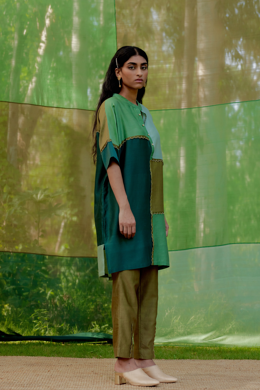 Straight Color-blocked Tunic