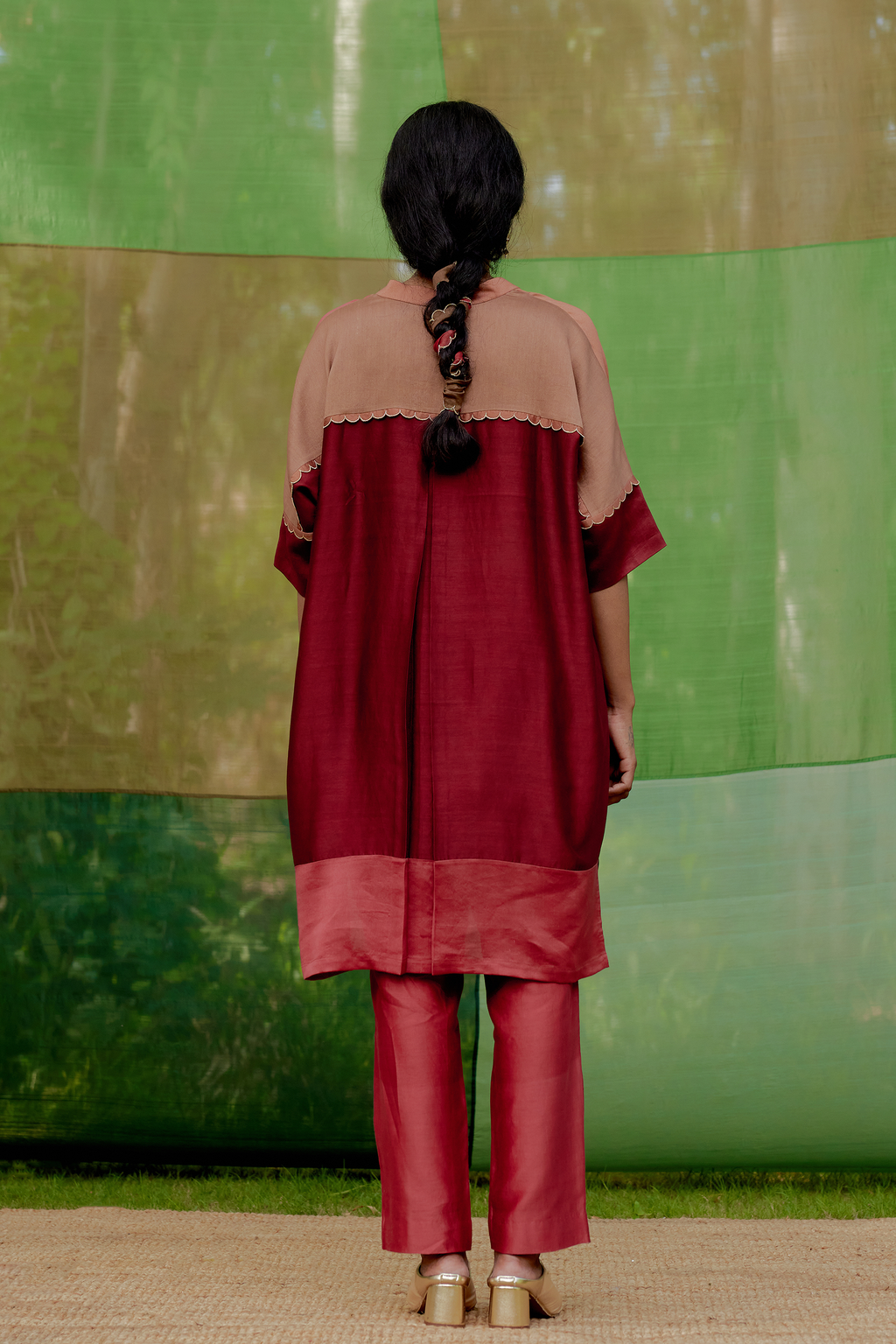 Straight Color-blocked Tunic
