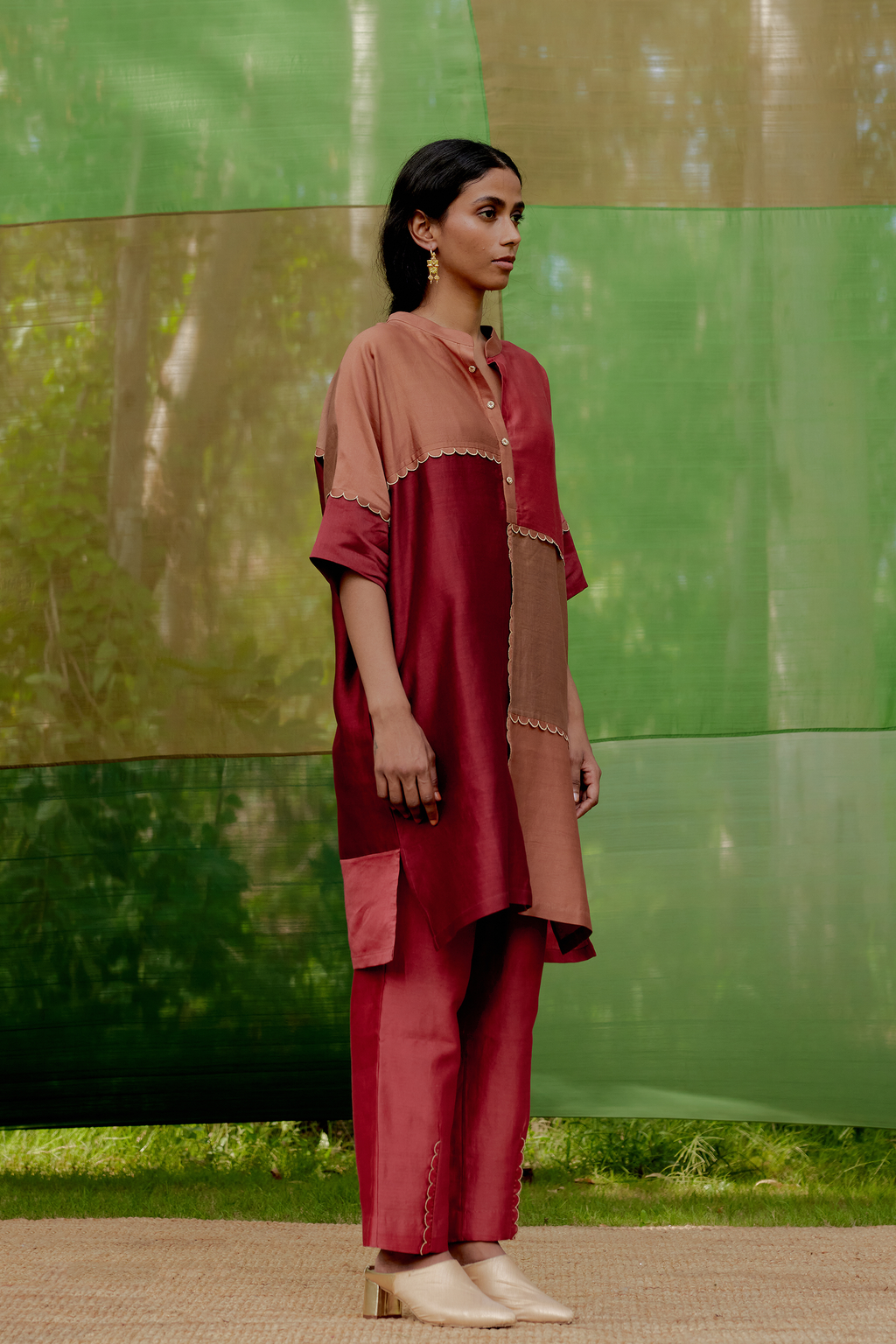 Straight Color-blocked Tunic