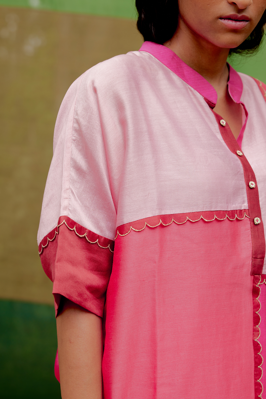 Straight Color-blocked Tunic