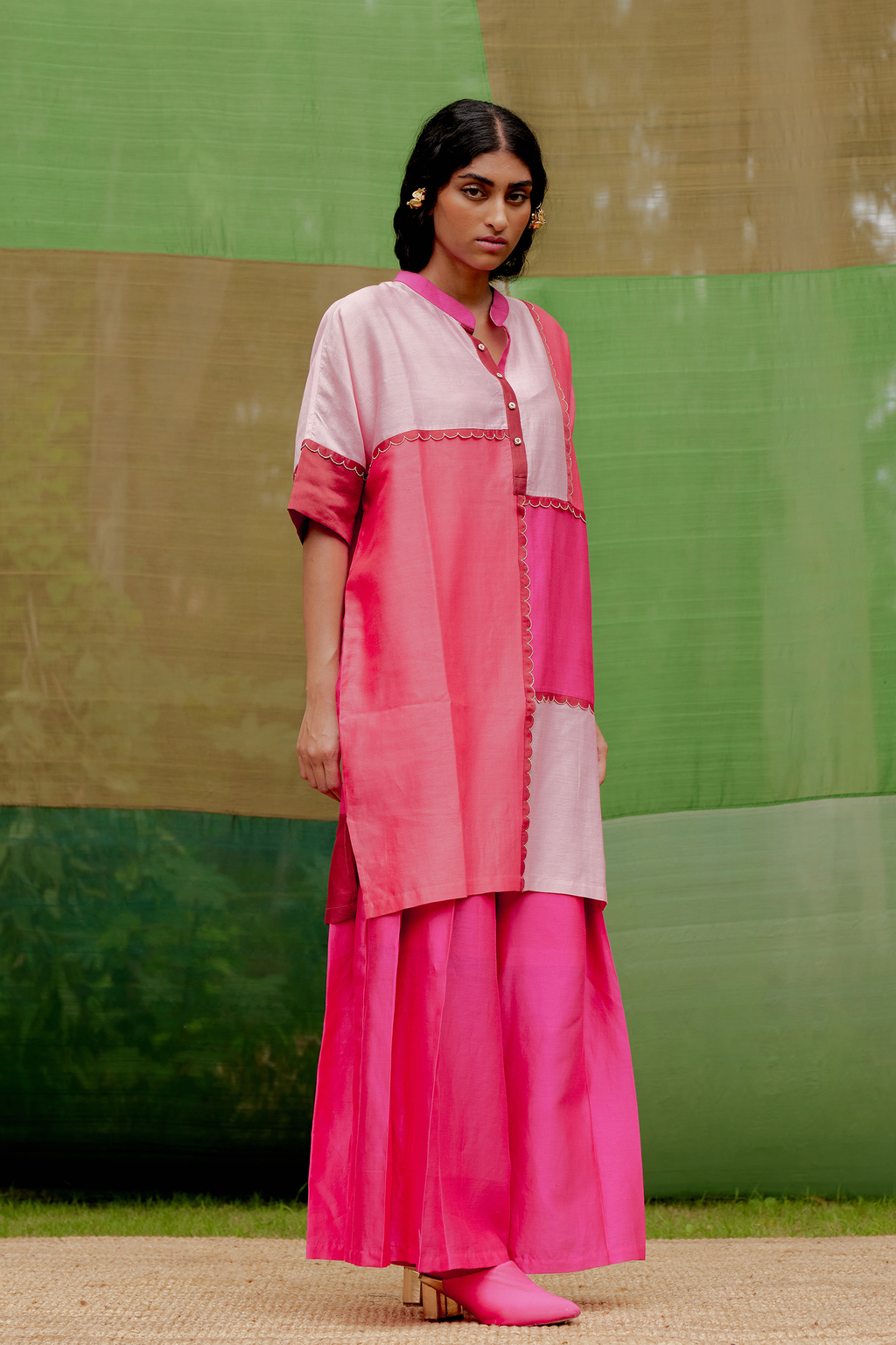 Straight Color-blocked Tunic