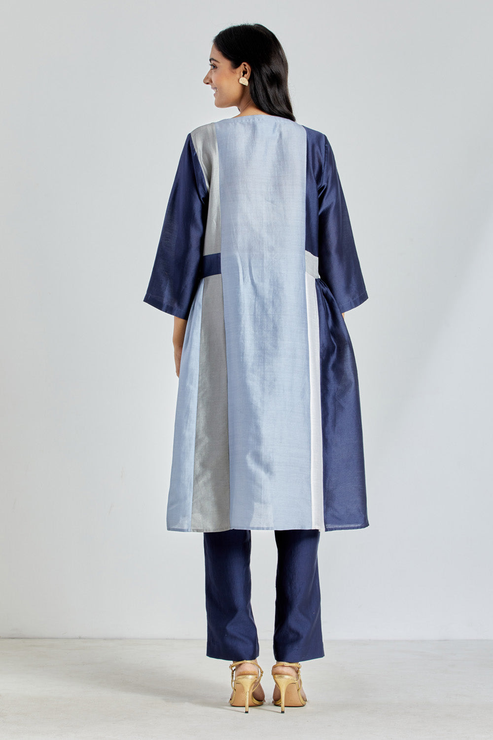 Handcrochet Paneled Tunic in Blue