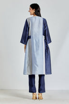 Handcrochet Paneled Tunic in Blue