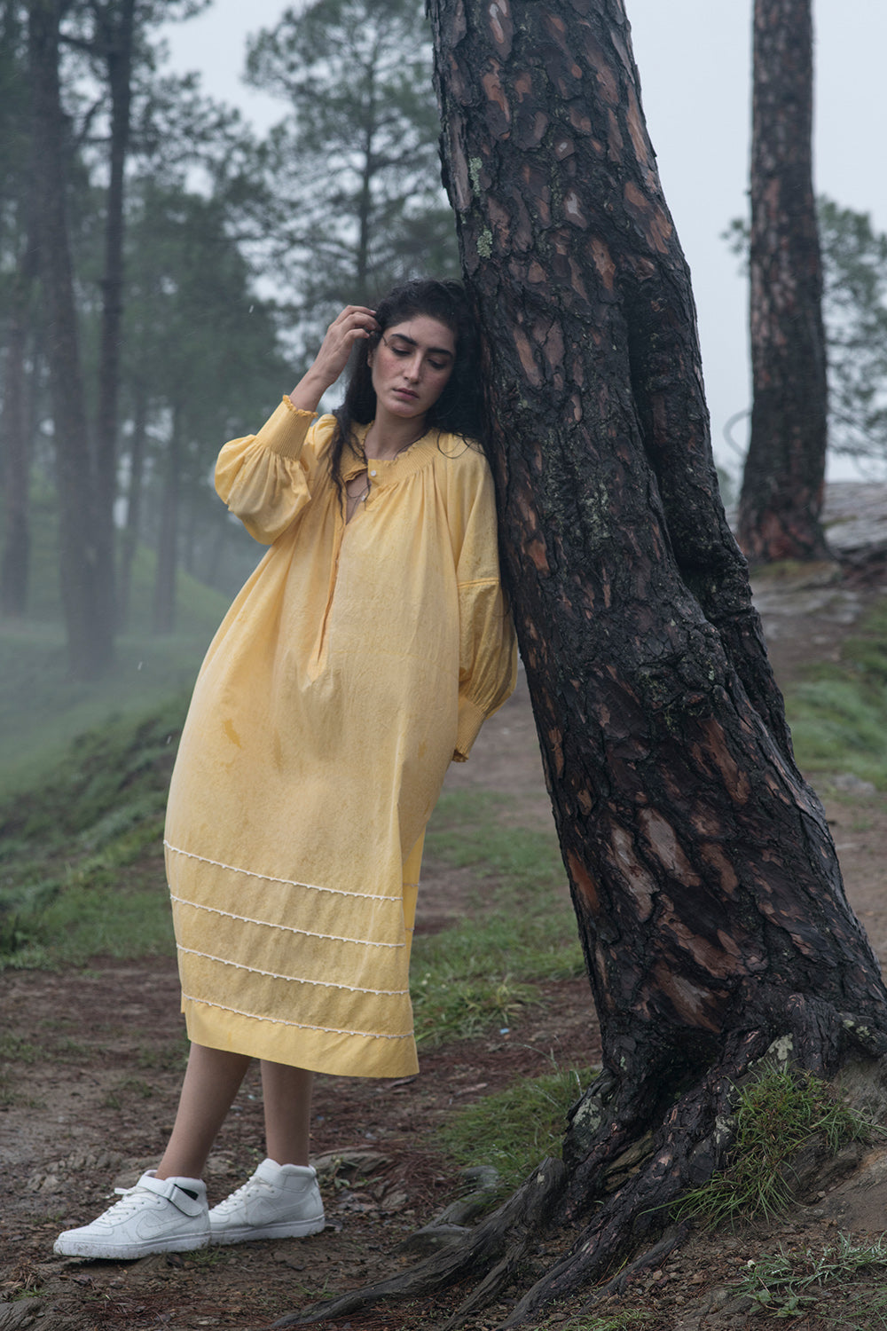 Cocoon Pintuck Dress