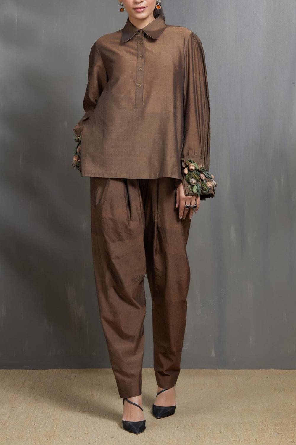 3D Cuff Shirt and Trouser Set